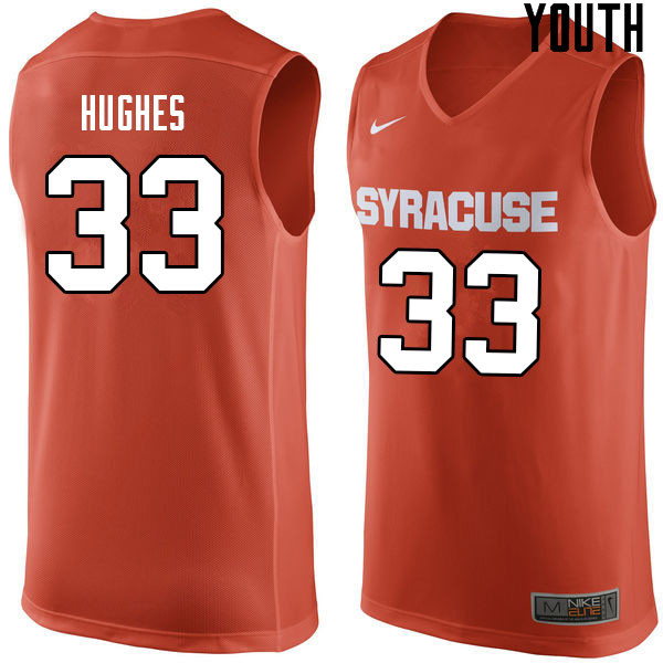 Youth #33 Elijah Hughes Syracuse Orange College Basketball Jerseys Sale-Orange